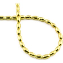Uçar Doğal Taş Hematit Doğal Taş Parlak Altın Sarı Arpa Kesim 5x8mm Dizi [AA]