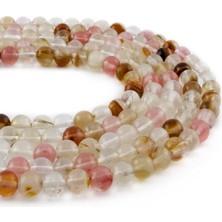 Uçar Doğal Taş Kuvars Doğal Taş Parlak Karışık Küre Kesim 6mm Dizi