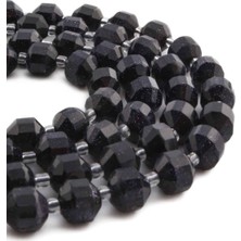 Uçar Doğal Taş Yıldız Taşı Doğal Taş Parlak Lacivert Hegzagonal Kesim 10mm Dizi [AA]