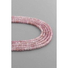 Uçar Doğal Taş Pembe Kuvars Doğal Taş Kristal Kesim 3mm Dizi