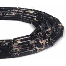 Uçar Doğal Taş Varisit Doğal Taş Parlak Siyah Silindir Kesim 4X13MM Dizi