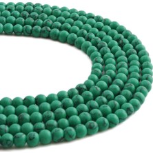 Uçar Doğal Taş Havlit Sıkma Doğal Taş Parlak Yeşil Küre Kesim 4mm Dizi [B+]