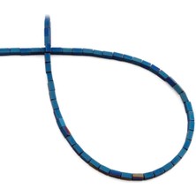 Uçar Doğal Taş Hematit Doğal Taş Mat Mavi Dikdörtgen Kesim 2x4mm Dizi [AA]