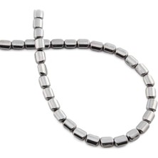 Uçar Doğal Taş Hematit Doğal Taş Parlak Gümüş Silindir Kesim 4x6mm Dizi [AA]