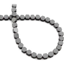 Uçar Doğal Taş Hematit Doğal Taş Mat Gri Altıgen Kesim 5x5mm Dizi [AA]