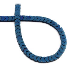 Uçar Doğal Taş Hematit Doğal Taş Mat Mavi Çavuş Kesim 6X3MM Dizi