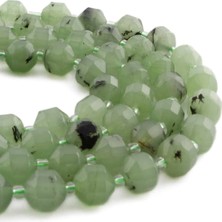 Uçar Doğal Taş Prehnit Doğal Taş Parlak Yeşil Hegzagonal Kesim 10mm Dizi [AA]
