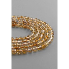 Uçar Doğal Taş Sitrin Doğal Taş Parlak Küre Kesim 6mm Dizi [AA]