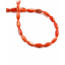 Uçar Doğal Taş Sedef Doğal Taş Parlak Açık Kırmızı Arpa Kesim 5x9mm Dizi [AA]