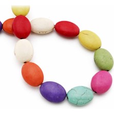 Uçar Doğal Taş Turkuaz Sıkma Doğal Taş Karışık Oval Kesim 13X17MM Dizi