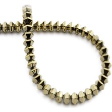 Uçar Doğal Taş Hematit Doğal Taş Parlak Antik Sarı Rondela Kesim 6x4mm Dizi