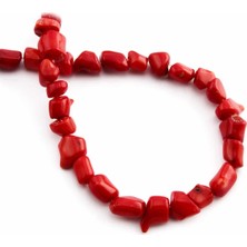 Uçar Doğal Taş Mercan Doğal Taş Kırmızı Amorf Kesim 7x8mm Dizi