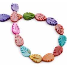 Uçar Doğal Taş Sedef Doğal Taş Parlak Yaprak Kesim 10x15mm Dizi [AA]