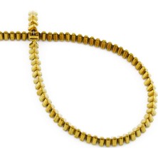 Uçar Doğal Taş Hematit Doğal Taş Parlak Gold Üçgen Prizma Kesim 4x3mm Dizi