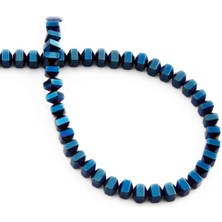 Uçar Doğal Taş Hematit Doğal Taş Parlak Mavi Özel Kesim 4x4mm Dizi