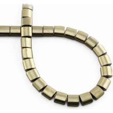 Uçar Doğal Taş Hematit Doğal Taş Parlak Antik Sarı Kare Kesim 7x7mm Dizi [AA]