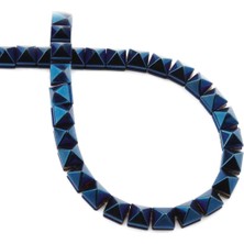 Uçar Doğal Taş Hematit Doğal Taş Parlak Mavi Piramit Kesim 6x6mm Dizi [AA]