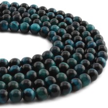 Uçar Doğal Taş Kaplangözü Doğal Taş Parlak Mavi Küre Kesim 6mm Dizi