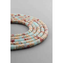 Uçar Doğal Taş Agalmatolite Doğal Taş Parlak Açık Mavi Dore Kesim 6x3mm Dizi [AA]