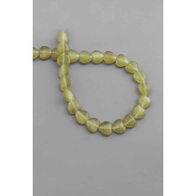 Uçar Doğal Taş Kedi Gözü Doğal Taş Parlak Hardal Kalp Kesim 10x4mm Dizi [AB]