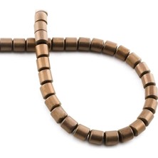 Uçar Doğal Taş Hematit Doğal Taş Mat Kahverengi Silindir Kesim 6x6mm Dizi [AA]