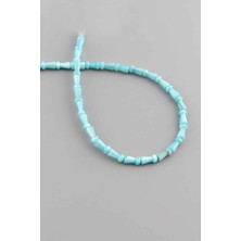 Uçar Doğal Taş Sedef Doğal Taş Parlak Açık Mavi Mantar Kesim 4x8mm Dizi [AA]