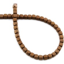 Uçar Doğal Taş Hematit Doğal Taş Mat Kahverengi Küp Kesim 4x4mm Dizi