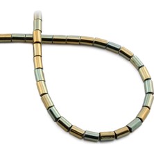 Uçar Doğal Taş Hematit Doğal Taş Parlak Antik Sarı Silindir Kesim 4x6mm Dizi