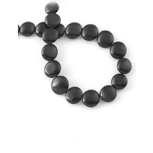 Uçar Doğal Taş Shungit Doğal Taş Mat Siyah Daire Kesim 14mm Dizi [AA]