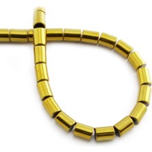 Uçar Doğal Taş Hematit Doğal Taş Parlak Gold Silindir Kesim 6x8mm Dizi