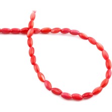 Uçar Doğal Taş Sedef Doğal Taş Kırmızı 4x8mm Dizi