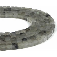 Uçar Doğal Taş Labradorit Doğal Taş Parlak Küp Kesim 4x4mm Dizi [AA]