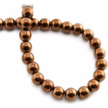 Uçar Doğal Taş Hematit Doğal Taş Parlak Kahverengi Küre Kesim 8mm Dizi [AA]