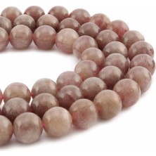 Uçar Doğal Taş Çilek Kuvars Doğal Taş Parlak Küre Kesim 12mm Dizi [AA]