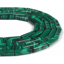 Uçar Doğal Taş Malakit Sıkma Parlak Yeşil Silindir Kesim 4x13mm Dizi