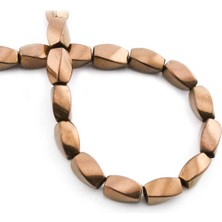 Uçar Doğal Taş Hematit Doğal Taş Parlak Kahverengi Burgulu Dikdörtgen Kesim 6x12mm Dizi [AA]