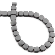 Uçar Doğal Taş Hematit Doğal Taş Mat Gri Yassı Kare Kesim 8X8MM Dizi