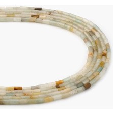 Uçar Doğal Taş Amazonit Doğal Taş Parlak Silindir Kesim 2x4mm Dizi [AA]