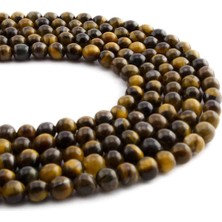Uçar Doğal Taş Kaplangözü Doğal Taş Parlak Sarı Küre Kesim 6mm Dizi [ab]