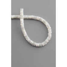 Uçar Doğal Taş Sedef Taşı Dore Kesim Parlak Beyaz 6x2mm Doğal Taş Dizi [AA]