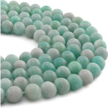 Uçar Doğal Taş Amazonit Doğal Taş Parlak Buz Mavisi Küre Kesim 7mm Dizi [AA]
