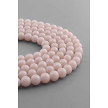 Uçar Doğal Taş Fosforlu Doğal Taş Parlak Açık Pembe Küre Kesim 8mm Dizi