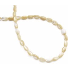 Uçar Doğal Taş Sedef Doğal Taş Parlak Kahverengi Arpa Kesim 4x7mm Dizi [AA]