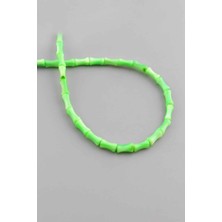 Uçar Doğal Taş Sedef Doğal Taş Parlak Yeşil Çubuk Kesim 4x8mm Dizi [AA]