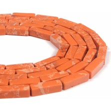 Uçar Doğal Taş Varisit Doğal Taş Parlak Turuncu Dikdörtgen Kesim 4x13mm Dizi