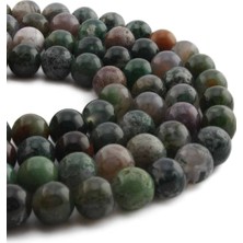 Uçar Doğal Taş Hint Akik Doğal Taş Parlak Küre Kesim 10mm Dizi [AA]