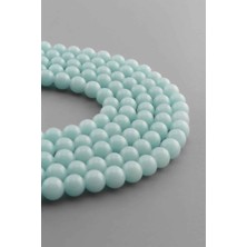 Uçar Doğal Taş Fosforlu Sıkma Doğal Taş Parlak Açık Mavi Küre Kesim 8mm Dizi
