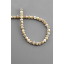 Uçar Doğal Taş Sedef Doğal Taş Parlak Kahverengi Küre Kesim 6mm Dizi [AA]