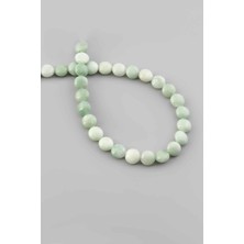 Uçar Doğal Taş Jasper Doğal Taş Parlak Su Yeşili Daire Kesim 8mm Dizi [AB+]