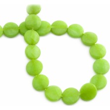 Uçar Doğal Taş Sıkma Doğal Taş Açık Yeşil Daire Faset Kesim 12X4MM Dizi